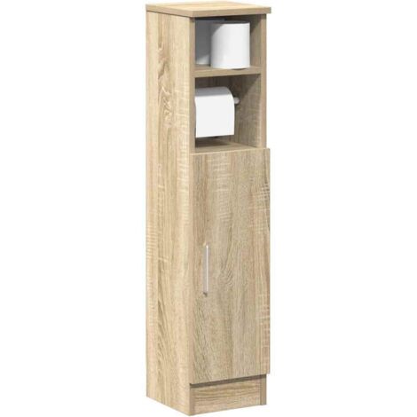 Vidaxl – Meuble sous vasque simple chêne sonoma – Bois d'ingénierie – Dimensions 20,5 x 22 x 90 cm – Avec porte-rouleau intégré