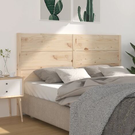 Vidaxl – Tête de lit en bois massif de pin 166 x 4 x 100 cm – Design rustique – Support dorsal confortable pour lecture – Assemblage requis (1/5)