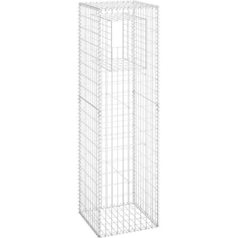 vidaXL Poteau à panier de gabion 50x50x180 cm Fer