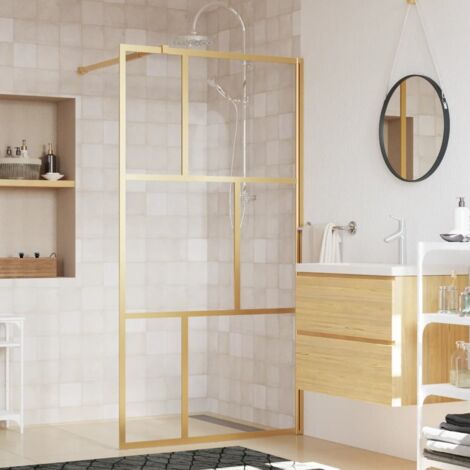 Vidaxl – Paroi de douche en verre ESG 115x195 cm – Épaisseur 5 mm – Cadre en aluminium ajustable – Résistance aux éclaboussures – Barre de support flexible