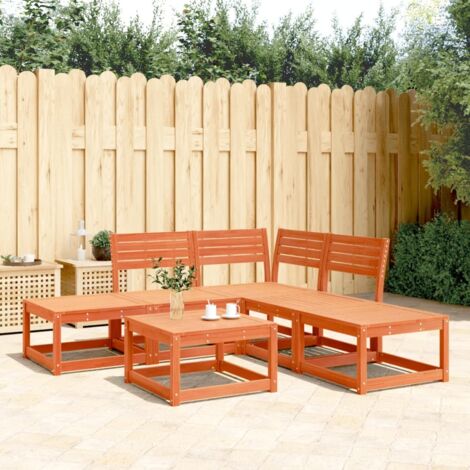 Salon de jardin 5 pcs cire marron bois de pin massif vidaXL (1/5)