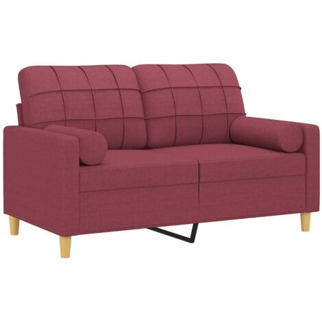Canapé 2 places avec oreillers bordeaux 120 cm tissu vidaXL (1/5)