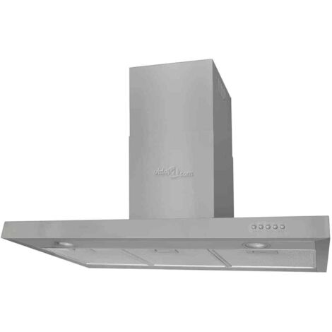 Vidaxl – Hotte casquette acier inoxydable 900 mm – Débit d'air 720 m³/h – 3 niveaux de vitesse – Hauteur réglable 400-700 mm - vidaXL736088 (1/6)