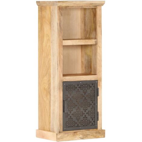 Vidaxl – Buffet en bois de manguier massif 45x32x110 cm – Armoire avec porte et étagères ouvertes – Finition laquée élégante (1/5)