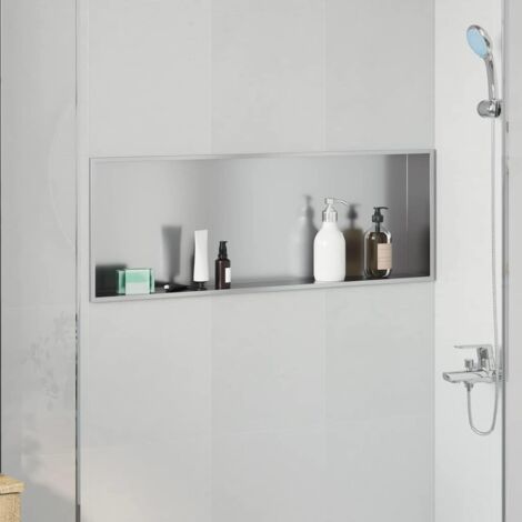 Niche de Douche Argenté 90 x 30 x 9,5 cm Acier inoxydable vidaXL