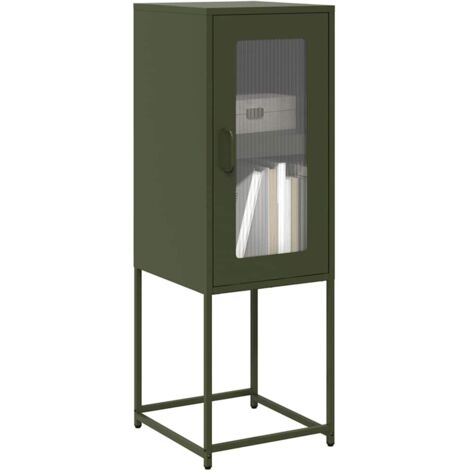 Buffet vert olive 36x39x107 cm acier laminé à froid vidaXL (1/5)