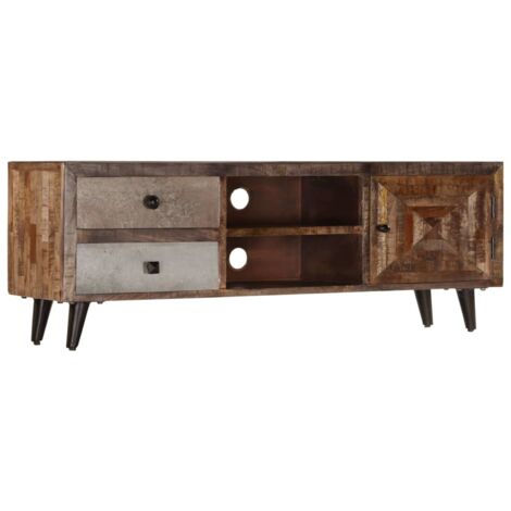 Meuble TV 118x30x40 cm Bois de manguier massif vidaXL (1/5)
