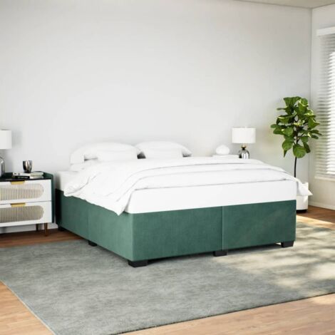 Cadre de lit sans matelas vert foncé 200x200 cm velours vidaXL (1/5)