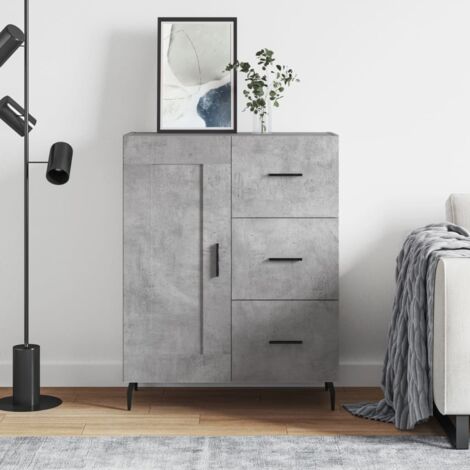 Buffet gris béton 69,5x34x90 cm bois d'ingénierie vidaXL (1/5)