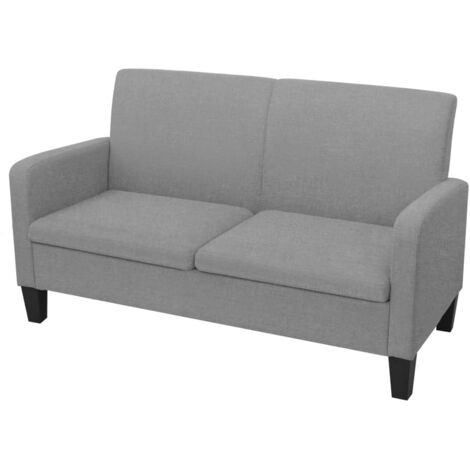 Vidaxl – Canapé convertible 2 places 135 x 65 x 76 cm – Tissu polyester gris clair – Cadre en bois de pin – Assemblage facile (1/4)