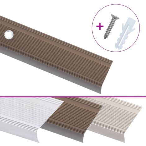 Nez de marche Forme en L 5 pcs Aluminium 100 cm Marron vidaXL