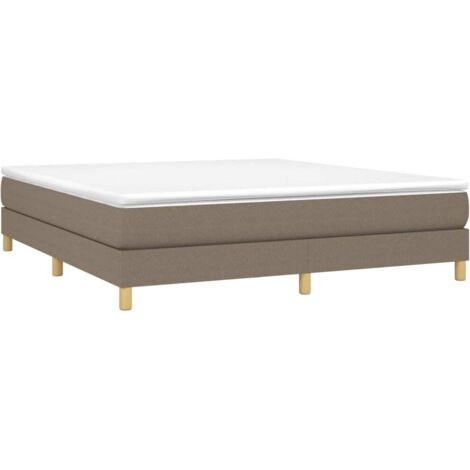 vidaXL Sommier à lattes de lit avec matelas Taupe 160x200 cm Tissu (1/5)