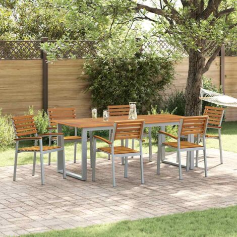 Vidaxl – Chaise de jardin en bois d'acacia massif – Lot de 6 – Dimensions 56 x 57 x 87 cm – Charge maximale 660 kg – Confort optimal pour extérieur