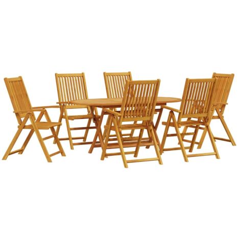 vidaXL Ensemble de salle à manger pour jardin 7 pcs Marron (1/5)