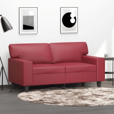 Canapé à 2 places Rouge bordeaux 120 cm Similicuir vidaXL (1/5)