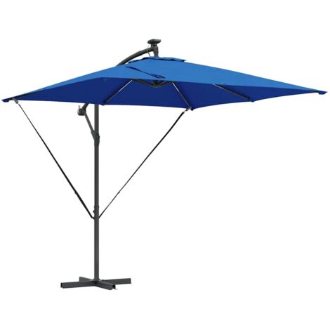 Parasol banane à mât déporté Bleu 249 x 249 x 250 cm vidaXL (1/5)
