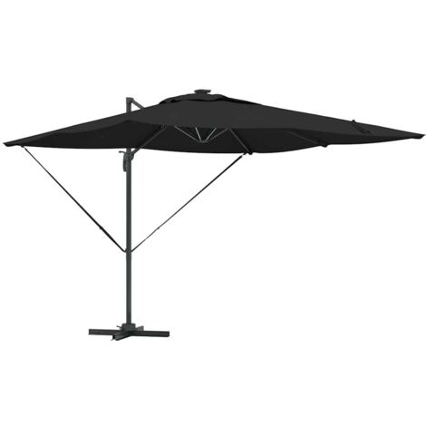 vidaXL Parasol Noir 286 x 285 x 270 cm Aluminium (1/5)