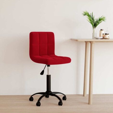 Chaise pivotante de bureau Rouge bordeaux Velours vidaXL (1/5)