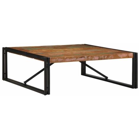 vidaXL Table basse multicolore 100x100x35 cm bois récupération massif (1/5)
