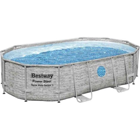 Bestway – Piscine hors sol Power Steel 488x305x107 cm – Cadre en acier résistant – Parois Tritech à 3 couches – Capacité 10949 L – Échelle de sécurité incluse (1/5)
