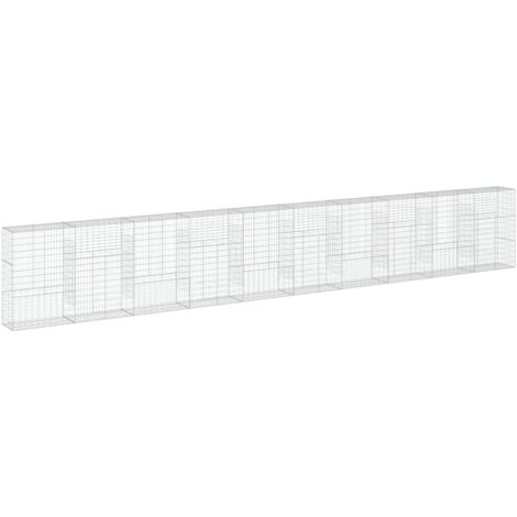 vidaXL Panier gabion avec couvercle 1000x50x150 cm fer galvanisé