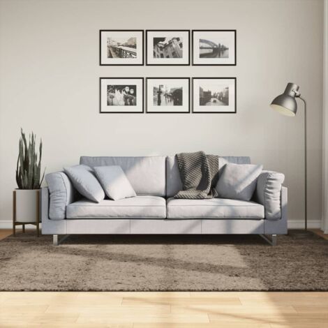 Tapis ISTAN à poils longs aspect brillant gris 160x230 cm vidaXL (1/5)