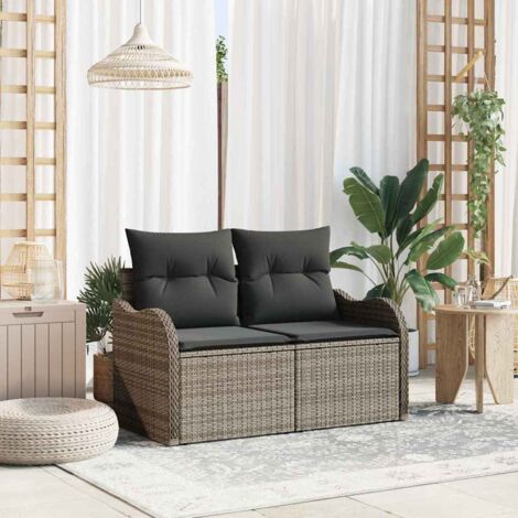 Canapé de jardin Gris 121 x 62 x 69cm polyrotin vidaXL