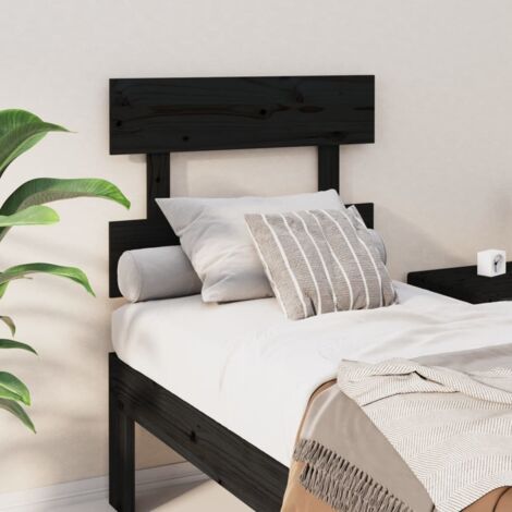 Tête de lit Noir 93,5x3x81 cm Bois massif de pin vidaXL (1/5)
