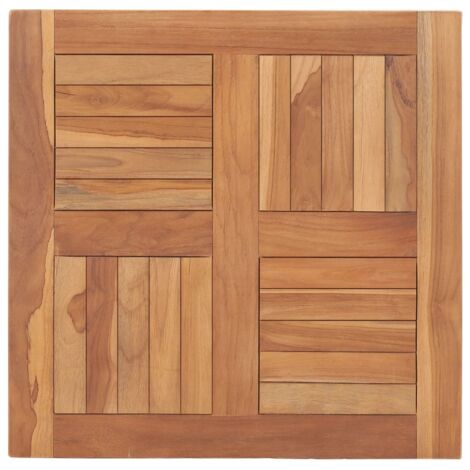Vidaxl – Dessus de table en bois de teck massif 60x60x2,5 cm – Résistant aux intempéries – Pour rénovation de tables – Aspect lisse et rustique