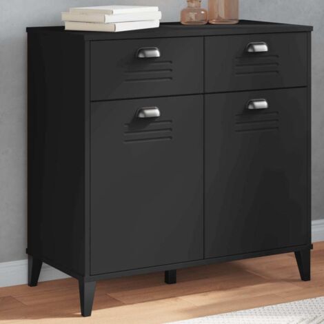 Buffet VIKEN noir 80x40x80 cm bois d'ingénierie vidaXL (1/5)
