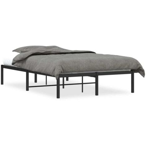 Cadre de lit métal sans matelas noir 120x190 cm vidaXL (1/6)