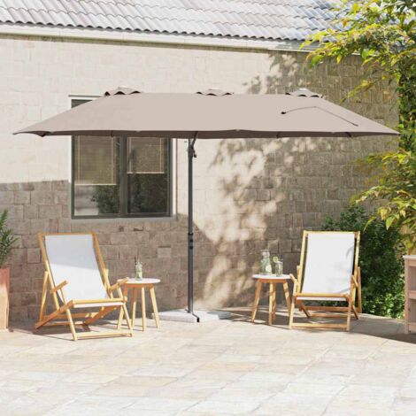 Parasol Taupe 372 x 198 x 243 cm Polyester et Aluminium vidaXL