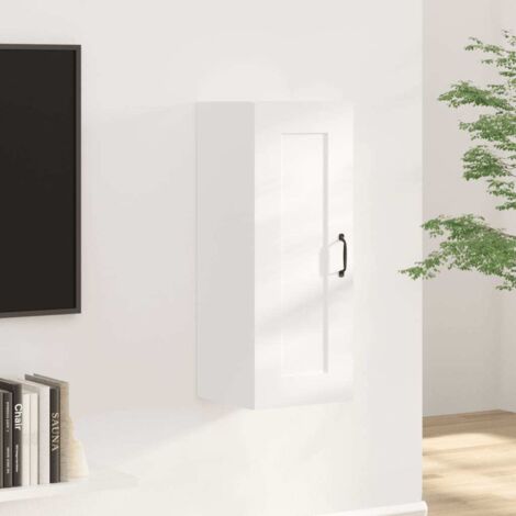 Vidaxl – Armoire suspendue blanche 35x34x90 cm – Bois d'ingénierie – Résistance à l'humidité – Grand espace de rangement (1/6)