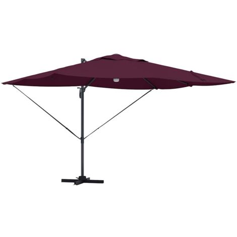 vidaXL Parasol Roma à Bras Déporté Rouge et Noir 352 x 251 x 265 cm (1/5)