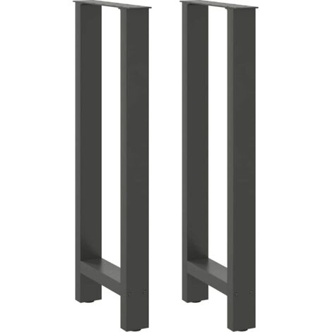 Pieds de table de bar Anthracite 2 pièces 40 x (100-101) cm Acier vidaXL