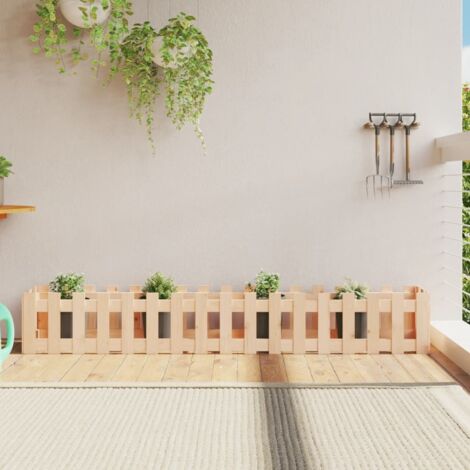 Lit surélevé de jardin design de clôture 200x30x30cm pin massif vidaXL (1/5)