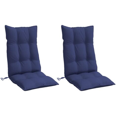 Coussins de chaise à dossier haut lot de 2 bleu marine