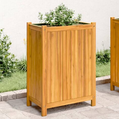 Jardinière avec doublure 54x31x75 cm bois massif d'acacia vidaXL