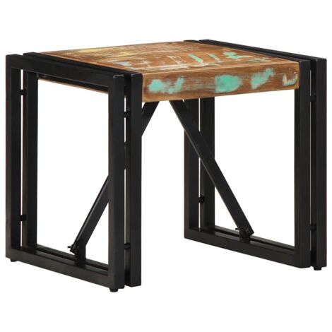 Table basse multicolore 40x40x35 cm bois de récupération massif vidaXL (1/5)