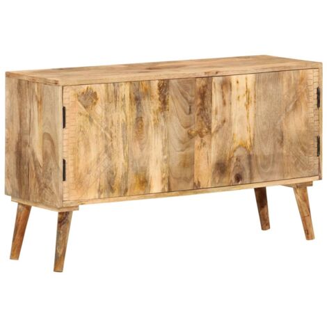 Vidaxl – Buffet en bois de manguier massif 110x30x60 cm – Stable et durable – Motifs sculptés uniques – Grand espace de rangement (1/10)