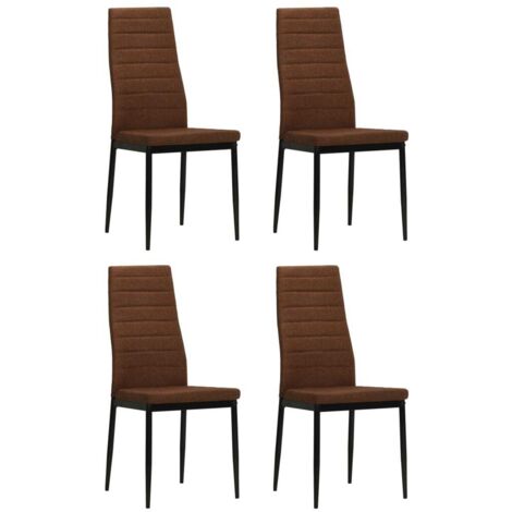 Lot de 4 Chaises Scandinave - Chaises de salle à manger marron tissu vidaXL (1/7)