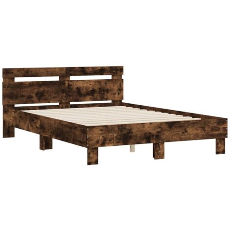 Cadre de lit sans matelas chêne fumé 120x190 cm vidaXL