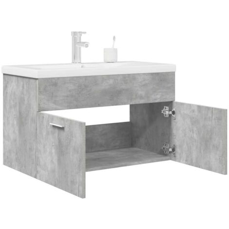 vidaXL Armoire lavabo de salle de bain avec bassin intégré et robinet (1/5)