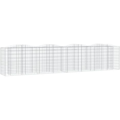 Lit surélevé à gabions arqué 400x50x100 cm Fer galvanisé vidaXL