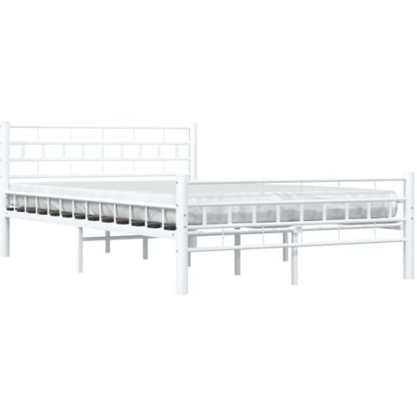 Cadre de lit sans matelas blanc métal 140x200 cm vidaXL (1/5)