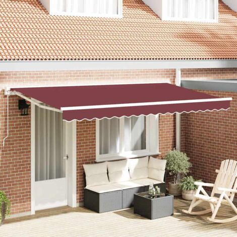 Auvent Rétractable Bordeaux 400x200 cm tissu vidaXL (1/5)