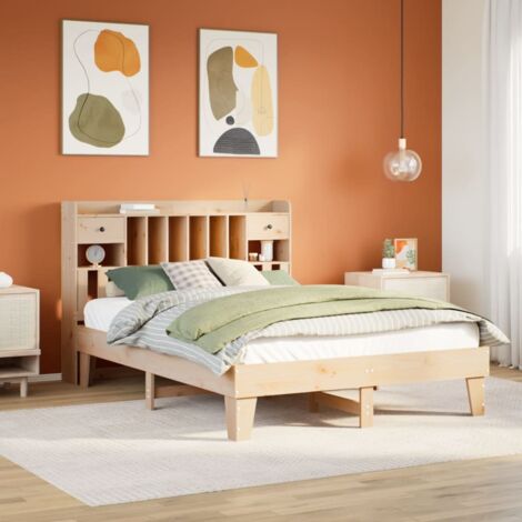 Cadre de lit sans matelas 140x200 cm bois massif de pin vidaXL (1/5)