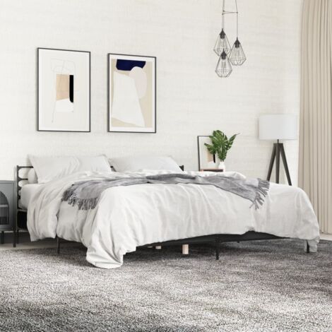 Cadre de lit sans matelas noir 200x200 cm vidaXL (1/5)