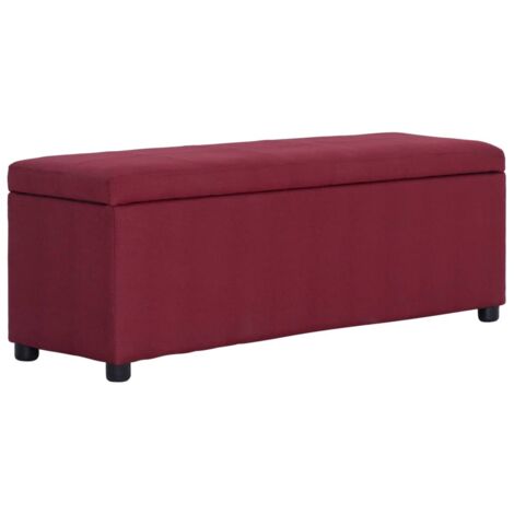 Banc avec compartiment de rangement 116 cm Bordeaux Polyester vidaXL (1/5)