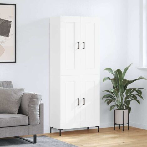Buffet haut Blanc 69,5x34x180 cm Bois d'ingénierie vidaXL